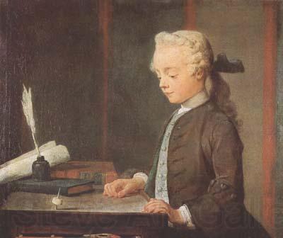 Jean Baptiste Simeon Chardin Boy with a Spinning top (mk08) Norge oil painting art